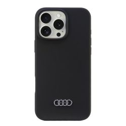   Audi Silicone Case iPhone 16 Pro Max (AU-LSRIP16PM-Q3/D1-BK) hátlap, tok, fekete