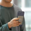 UNIQ Flixa Magnetic Card Wallet Magsafe kompatibilis mágneses kártyatartó, popsocket funkcióval, fekete