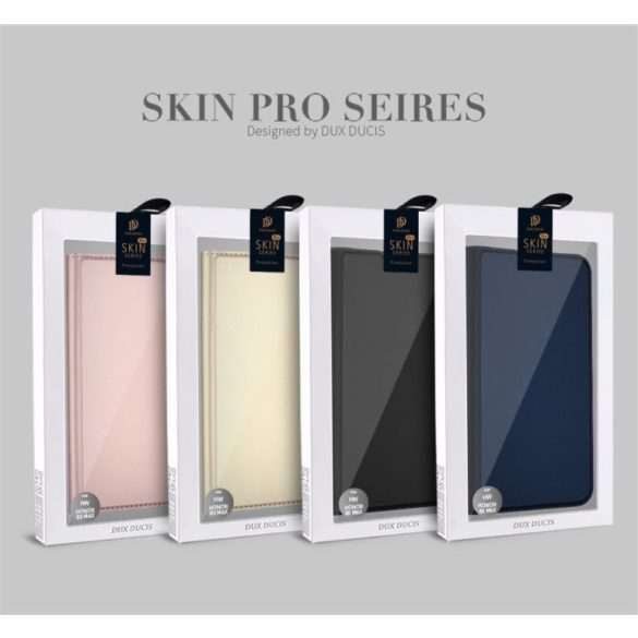 Dux Ducis Skin Pro  iPhone X/Xs oldalra nyíló tok, sötétszürke