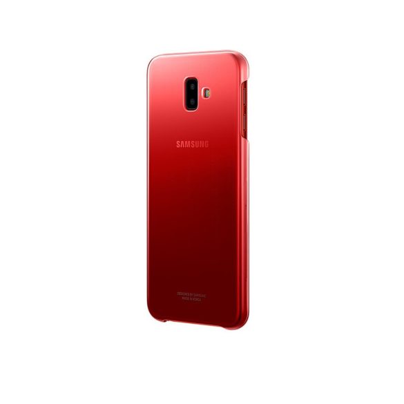Samsung gyári Gradation Clear Cover Samsung Galaxy J6 Plus (EF-AJ610CRE) hátlap, tok, piros