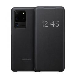   Samsung gyári LED S-View Case cover Samsung Galaxy S20 Ultra (EF-NG988PBE) oldalra nyíló tok, fekete