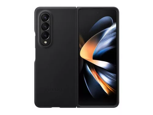 Samsung gyári Leather Cover Samsung Galaxy Z Fold 4 (EF-VF936LBE) eredeti bőr hátlap, tok, fekete