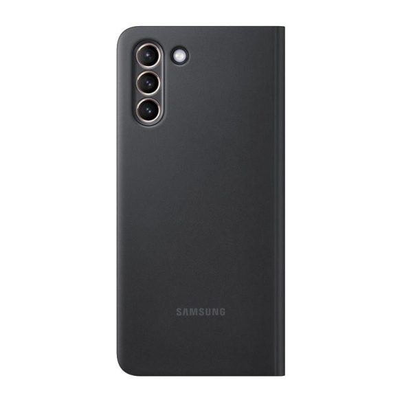 Samsung gyári Clear View Cover Samsung Galaxy S21 Plus (EF-ZG996CBE) oldalra nyíló tok, fekete