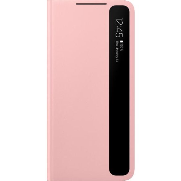 Samsung EF-ZG996CPEGEE gyári Clear View Cover Samsung Galaxy S21 Plus oldalra nyíló tok, rózsaszín