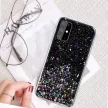 Sequins Glue Glitter Case Huawei P Smart (2020) hátlap, tok, fekete