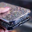 Sequins Glue Glitter Case Huawei P Smart (2020) hátlap, tok, rózsaszín