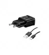 Samsung EP-TA200EBE+EP-DG970BBE USB gyári hálózati töltő, gyorstöltő adapter+USB-C kábel, 1.5m, 15W, (doboz nélküli), fekete