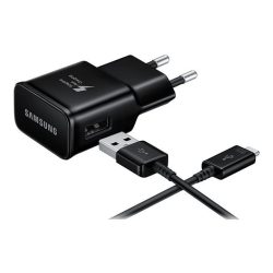   Samsung EP-TA20EBE gyári hálózati töltő adapter, gyorstöltés funkció, USB Type-C kábellel, fekete