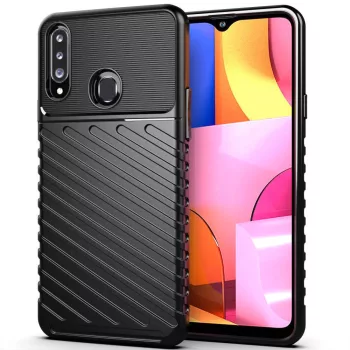  Armored Thunder Samsung Galaxy A20s ütésálló hátlap, tok, fekete
