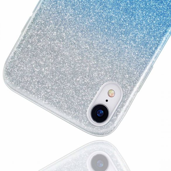 Glitter Case Huawei P40 Lite E/Y7P hátlap, tok, ezüst-kék