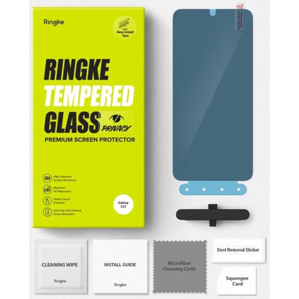 Ringke Tg Samsung Galaxy S23 Privacy kijelzővédő üvegfólia, átlátszó