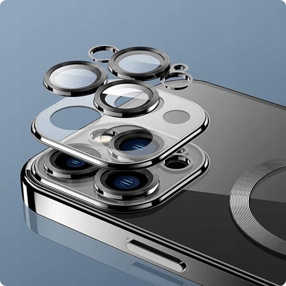 Tech-Protect Magshine Magsafe iPhone 15 Pro Max magsafe kompatibilis kameravédős hátlap, tok, sötétkék