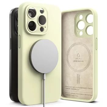   Ringke Silicone Magnetic Magsafe Iphone 15 Pro Max MagSafe hátlap, tok, zöld