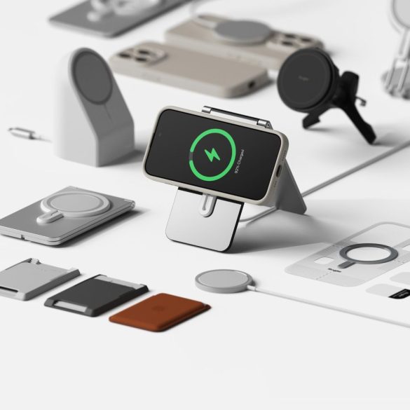 Ringke Silicone Magnetic Magsafe Iphone 15 Pro Max magsafe kompatibilis hátlap, tok, szürke