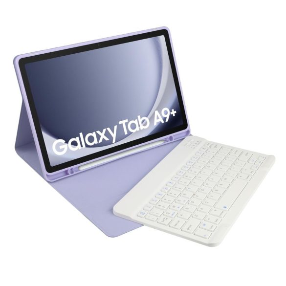 Tech-Protect Sc Pen + Keyboard Samsung Galaxy Tab A9 Plus 11.0" X210/X215/X216 oldalra nyíló okos tok, érintőceruza tartóval, billentyűzettel, lila