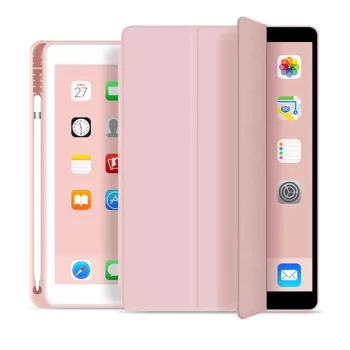   Tech-Protect Sc Pen iPad Air 4 2020 / iPad Air 5 2022 oldalra nyíló okos tok, érintőceruza tartóval, rózsaszín