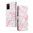 Tech-Protect Wallet Marble Samsung Galaxy A03s oldalra nyíló hátlap, tok, márvány mintás, rózsaszín