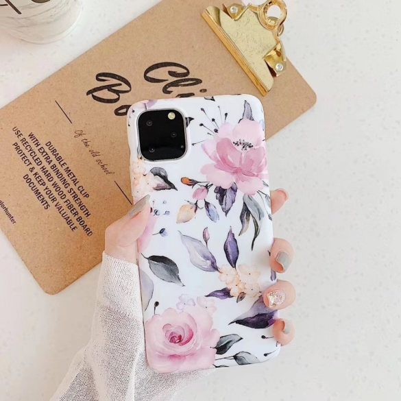 Tech-Protect Floral Samsung Galaxy A33 5G hátlap, tok, mintás, fehér