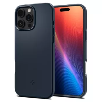   Spigen Thin Fit Mag iPhone 16 Pro Max Magsafe hátlap, tok, sötétkék