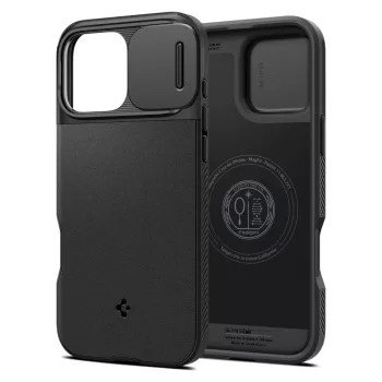   Spigen Optics Armor iPhone 16 Pro Max 6.7" MAG Magsafe tok, fekete