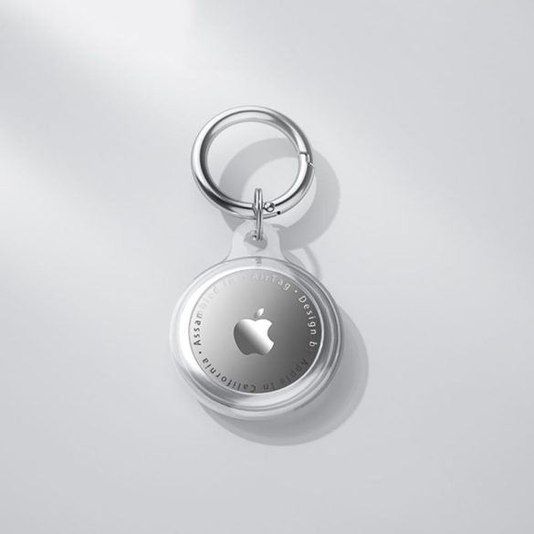 Tech-Protect Icon Apple Airtag kulcstartó tok, átlátszó