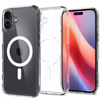   Spigen Ultra Hybrid MAG iPhone 16 MagSafe hátlap, tok, átlátszó-fehér