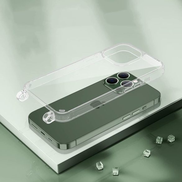 Tech-Protect Flex Air Chain iPhone 14 Pro nyakba akasztós hátlap, tok, átlátszó