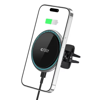   Tech-Protect A2 Magnetic Magsafe Vent Car Mount Wireless Charger, Magsafe kompatibilis vezeték nélküli töltő és tartó, szellőzőrácsra, mágneses, 15W, fekete
