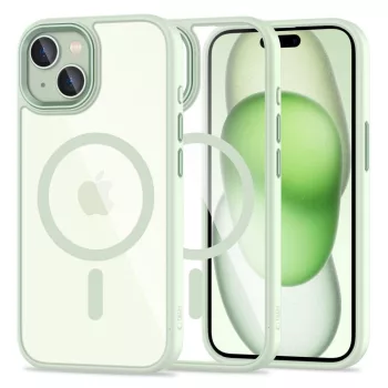   TECH-PROTECT hátlap, tok MAGMAT MAGSAFE IPHONE 15, zöld-átlátszó