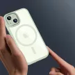 TECH-PROTECT hátlap, tok MAGMAT MAGSAFE IPHONE 15, zöld-átlátszó
