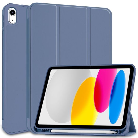 Tech-Protect Smartcase Pen iPad 10.9", 10. gen. (2022) oldalra nyíló okos tok, érintőceruza tartóval, kék