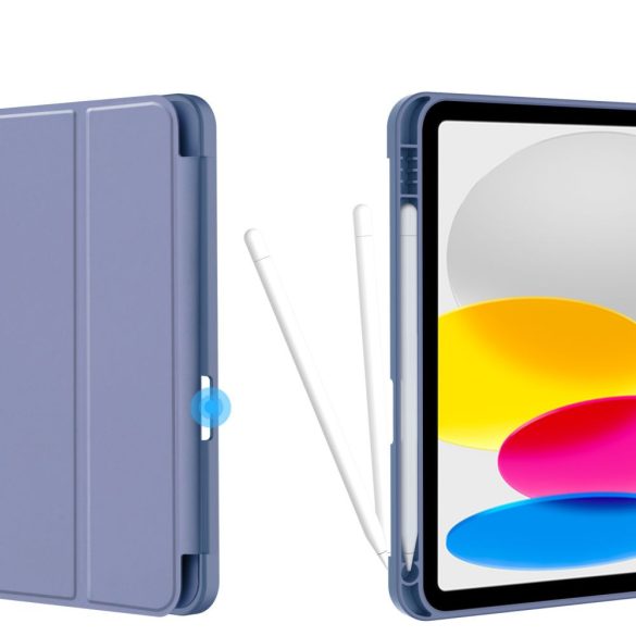 Tech-Protect Smartcase Pen iPad 10.9", 10. gen. (2022) oldalra nyíló okos tok, érintőceruza tartóval, kék