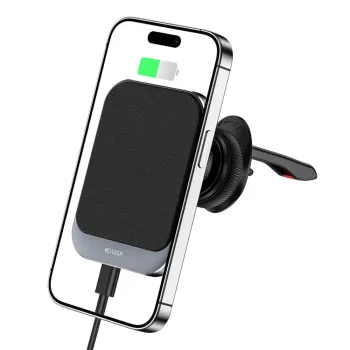   Tech-Protect MM15W-V2 Magnetic Magsafe Vent Car Mount Wireless Charger,Magsafe kompatibilis vezeték nélküli töltő és tartó, szellőzőrácsra, mágneses, 15W, fekete