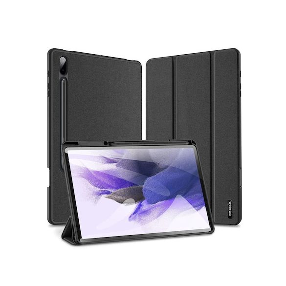 Dux Ducis Domo Series Samsung Galaxy Tab S7 FE 5G 12.4" T730/T736 (2021) oldalra nyíló smart tok, fekete