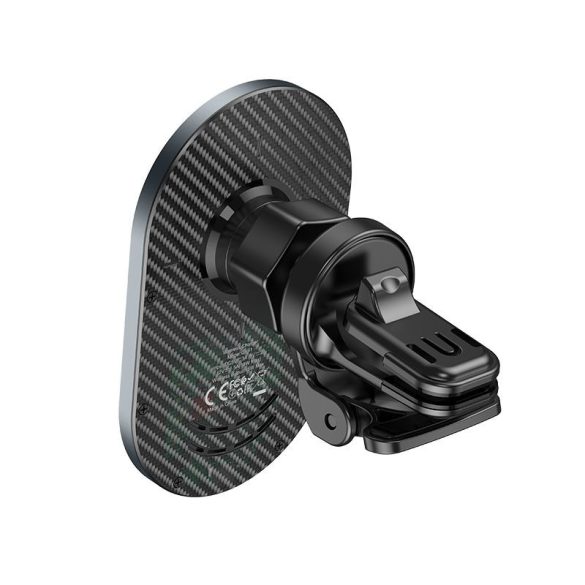 Hoco CA91 Magnetic Magsafe Vent Car Mount, Magsafe kompatibilis vezeték nélküli töltő és tartó, szellőzőrácsra, mágneses, 15W, fekete