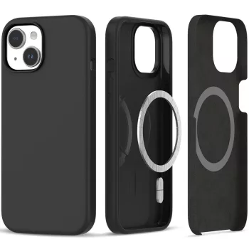   TECH-PROTECT hátlap, tok SILICONE MAGSAFE IPHONE 15 matt, fekete