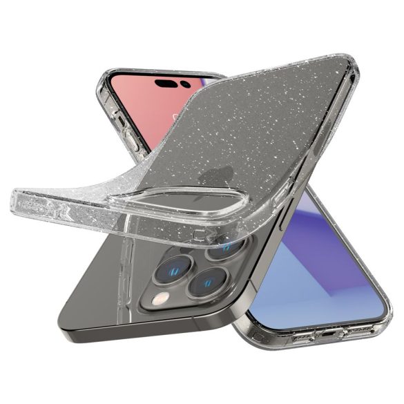 Spigen Liquid Crystal iPhone 14 Pro Glitter Crystal hátlap, tok, átlátszó