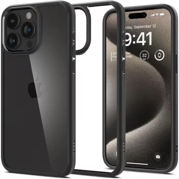   Spigen Ultra Hybrid tok iPhone 15 Pro Max 6.7" matt, fekete