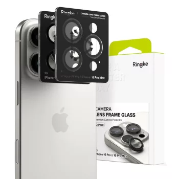   RINGKE KAMERA KERETVÉDŐ 2 CSOMAG iPhone 16 PRO/16 PRO MAX, fekete