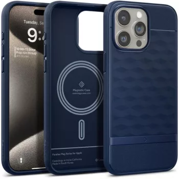   Spigen Caseology Parallax iPhone 15 Pro Max MagSafe szilikon hátlap, tok, sötétkék