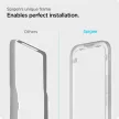 Spigen Alm Glass FC iPhone 14/13 Pro/13 edzett üvegfóliakeret, fekete, rögzítőkerettel