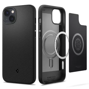   Spigen Mag Armor iPhone 14 Plus/15 Plus MagSafe hátlap, tok, fekete