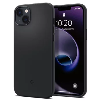   Spigen Silicone Fit iPhone 14 Plus/15 Plus 6,7" MAG Magsafe tok, fekete