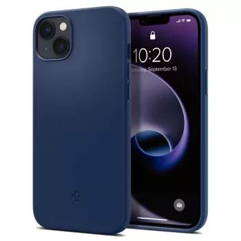   Spigen Silicone Fit MagSafe iPhone 14 Plus/15 Plus MagSafe, szilikon hátlap, tok, sötétkék