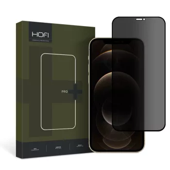   HOFI ANTI SPY GLASS PRO+ iPhone 12/12 PRO PRIVACY, betekintés védett üvegfólia, fekete