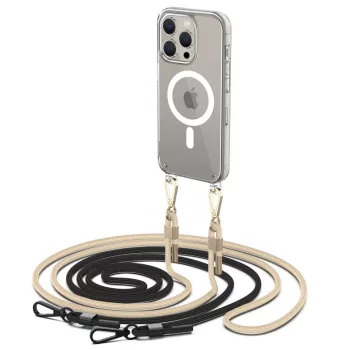   Tech-Protect Flexair Chain MagSafe iPhone 15 Pro kemény hátlap tok + nyakpánt - átlátszó