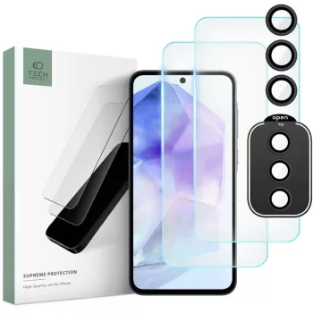   TECH-PROTECT SUPREME SET edzett üvegfólia SAMSUNG GALAXY A55 5G, átlátszó