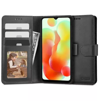   TECH-PROTECT WALLET oldalra nyíló tok XIAOMI REDMI 12C, fekete