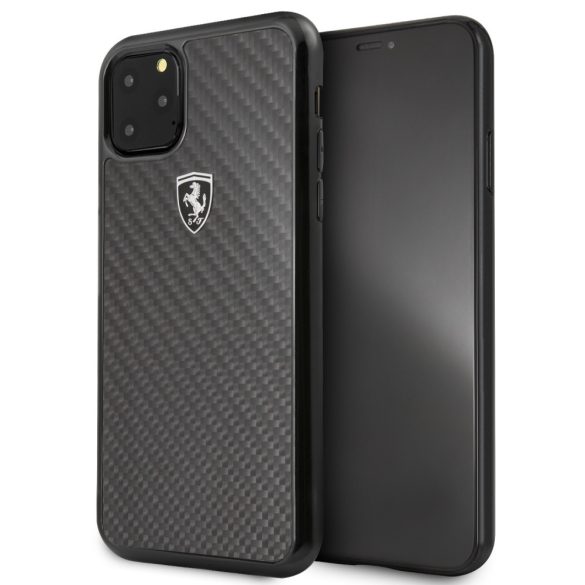 Ferrari Heritage iPhone 11 Pro Max Carbon Fiber Hard (FEHCAHCN65BK) hátlap, tok, fekete