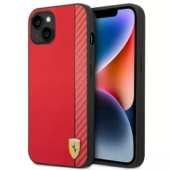   Ferrari FEHCP14MAXRE Carbon iPhone 14 Plus/15 Plus 6.7", hátlap, tok, piros